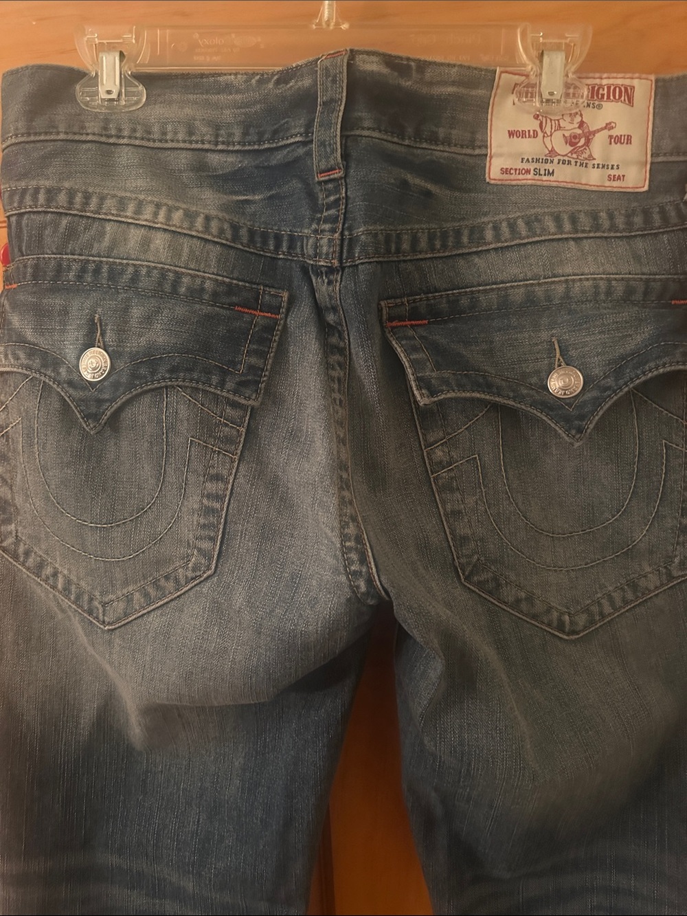 True Religion Men's Slim Washed Blue Denim Jeans